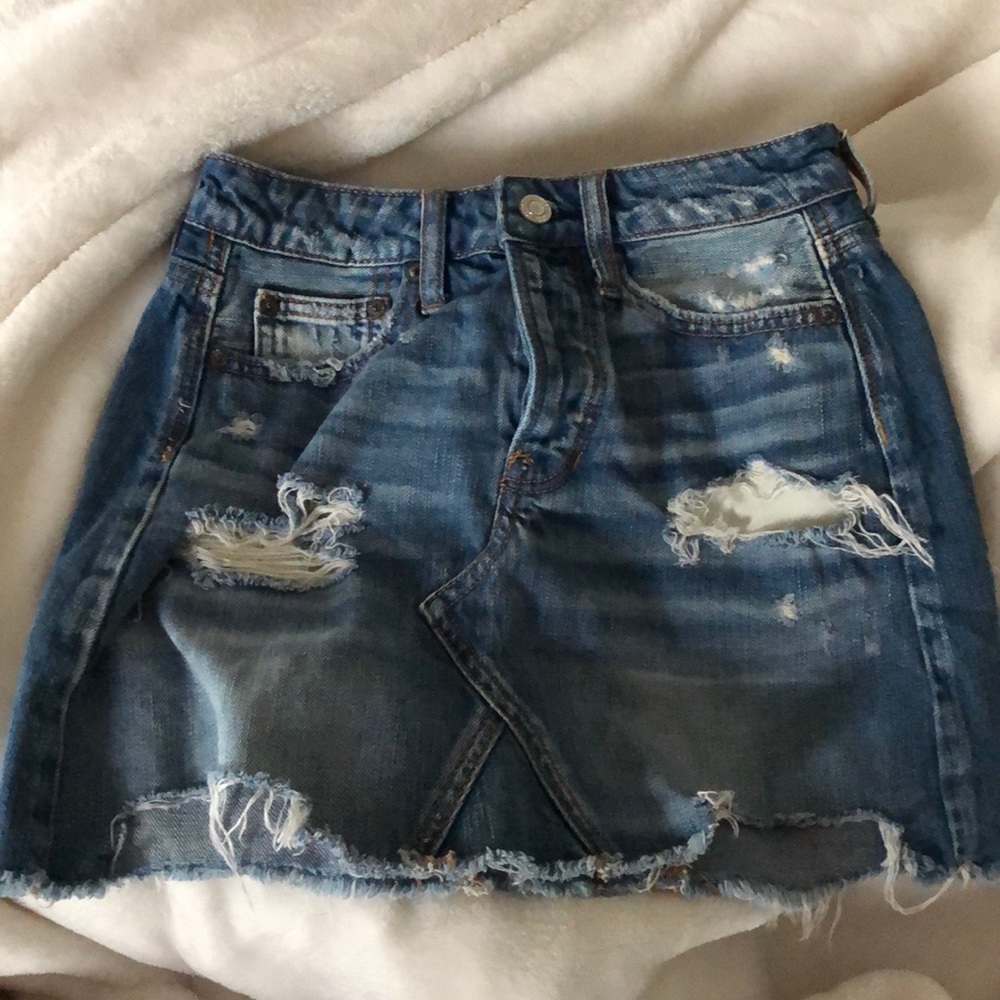 american eagle jean skirt mini skirt